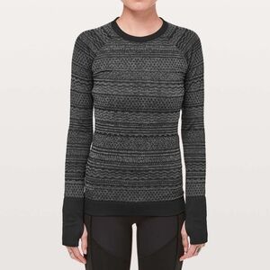 Lululemon Restless Pullover Size 8 Gray and Black